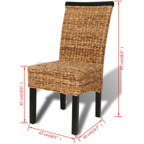 Swen Studio - Dining Chairs 6 pcs Abaca and Solid Mango Wood