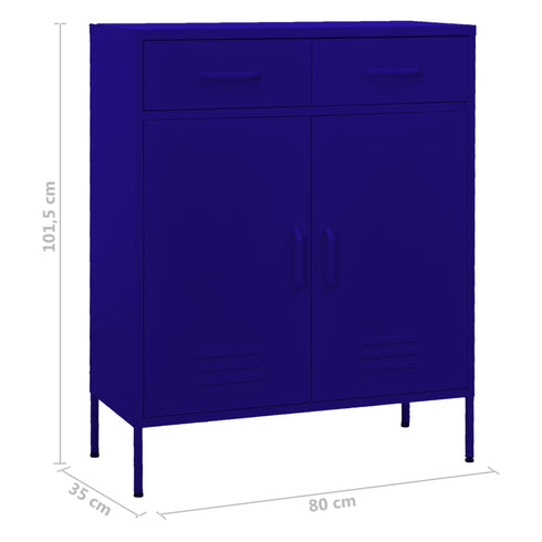 Lady Jillian - Storage Cabinet Navy Blue 80x35x101,5 cm Steel - Model 2