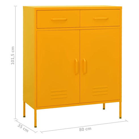 Lady Jillian - Storage Cabinet Mustard Yellow 80x35x101,5 cm Steel - Model 2