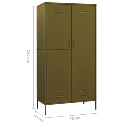 Lady Jillian - Wardrobe Olive Green 90x50x180 cm Steel