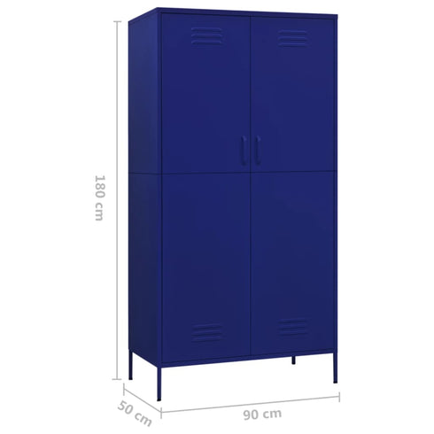 Lady Jillian - Wardrobe Navy Blue 90x50x180 cm Steel