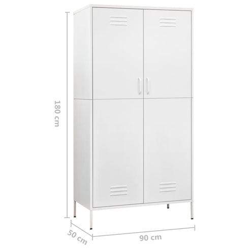 Lady Jillian - Wardrobe White 90x50x180 cm Steel