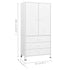 Lady Jillian - Industrial Wardrobe White 90x50x180 cm Metal