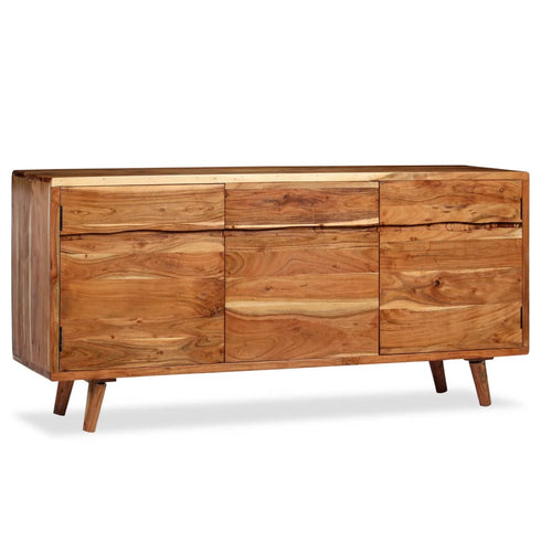 Swen Studio - Sideboard Solid Wood with Carved Doors 160x40x75 cm