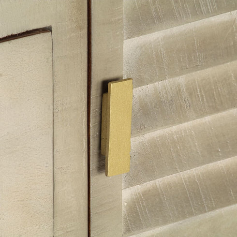 Rustika Rowe - Drawer Cabinet Solid Mango Wood Grey with Brass 140x40x80 cm