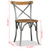 Swen Studio - Dining Chairs 4 pcs Solid Mango Wood and Steel Cross Back