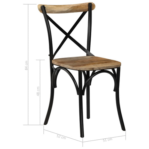 Swen Studio - Cross Chairs 4 pcs Black Solid Mango Wood
