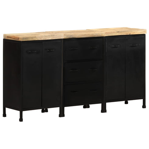 Rustika Rowe - Sideboard with 3 Drawers and 4 Doors Rough Mango Wood (2x323575+323576)