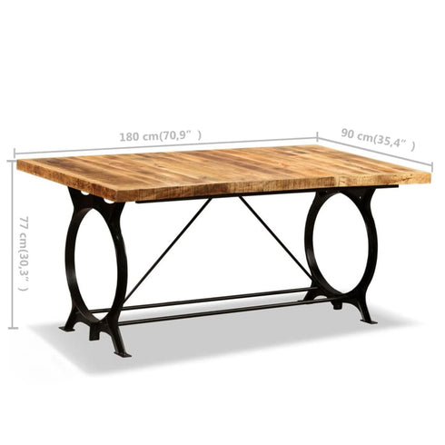 Rustika Rowe - Dining Table Solid Rough Mango Wood 180 cm