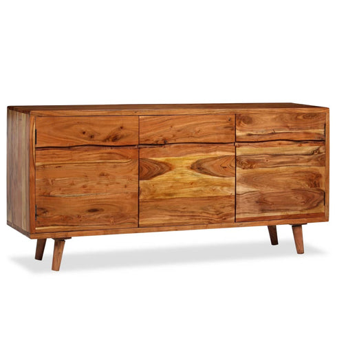 Swen Studio - Sideboard Solid Wood with Carved Doors 160x40x75 cm