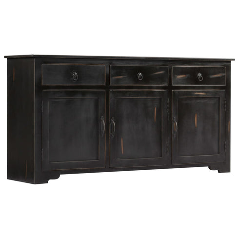 Rustika Rowe - Sideboard Black 160x40x80 cm Solid Mango Wood