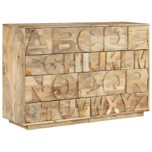 Rustika Rowe - Alphabet Cabinet with 6 Drawers 120x35x79 cm Solid Mango Wood
