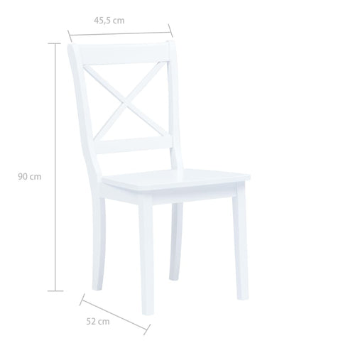 Maison Madeleine - 5 Piece Dining Set Solid Rubber Wood White