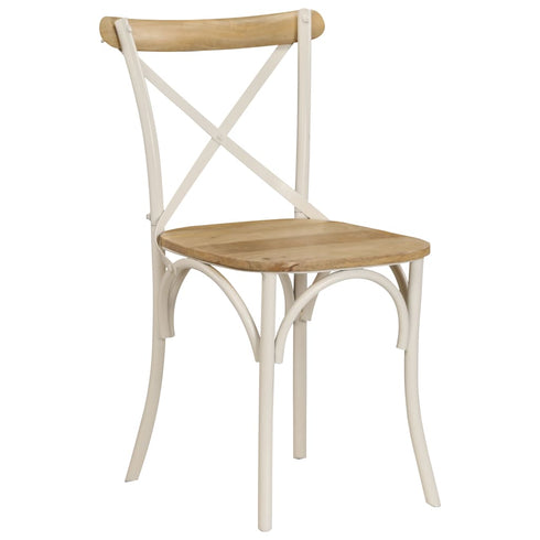Swen Studio - Cross Chairs 6 pcs White Solid Mango Wood