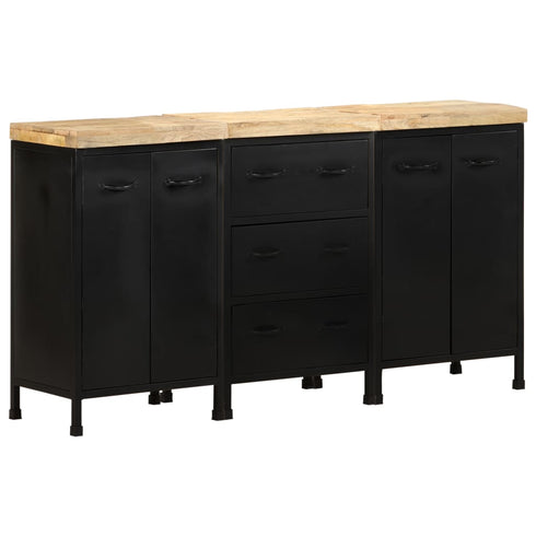 Rustika Rowe - Sideboard with 3 Drawers and 4 Doors Rough Mango Wood (2x323575+323576)