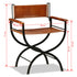 Swen Studio - Folding Chairs 2 pcs Black and Brown Real Leather