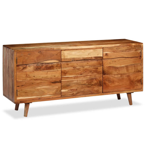 Swen Studio - Sideboard Solid Wood with Carved Doors 160x40x75 cm