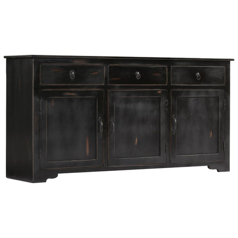 Rustika Rowe - Sideboard Black 160x40x80 cm Solid Mango Wood