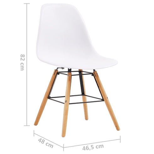 Swen Studio - 3 Piece Dining Set Plastic White