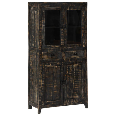 Rustika Rowe - Highboard Black 90x40x180 cm Solid Mango Wood