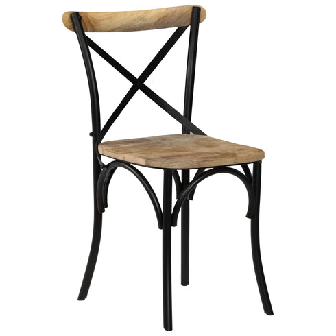 Swen Studio - Cross Chairs 4 pcs Black Solid Mango Wood
