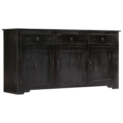 Rustika Rowe - Sideboard Black 160x40x80 cm Solid Mango Wood