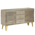 Rustika Rowe - Drawer Cabinet Solid Mango Wood Grey with Brass 140x40x80 cm