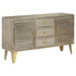 Rustika Rowe - Drawer Cabinet Solid Mango Wood Grey with Brass 140x40x80 cm
