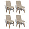 Swen Studio - Dining Chairs 4 pcs Beige Fabric and Solid Oak Wood