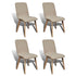 Swen Studio - Dining Chairs 4 pcs Beige Fabric and Solid Oak Wood