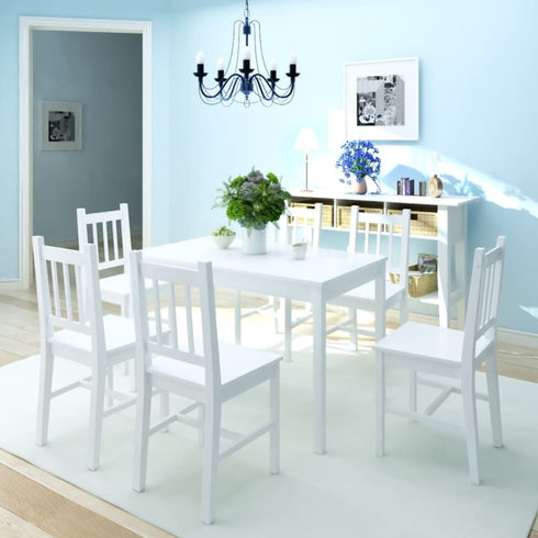 Maison Madeleine - Seven Piece Dining Set Pinewood White