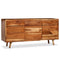 Swen Studio - Sideboard Solid Wood with Carved Doors 160x40x75 cm