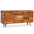 Swen Studio - Sideboard Solid Wood with Carved Doors 160x40x75 cm