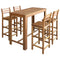 Maison Madeleine - Bar Table and Chair Set 5 Pieces Solid Acacia Wood
