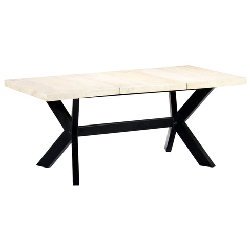 Rustika Rowe - Dining Table White 180x90x75 cm Solid Mango Wood