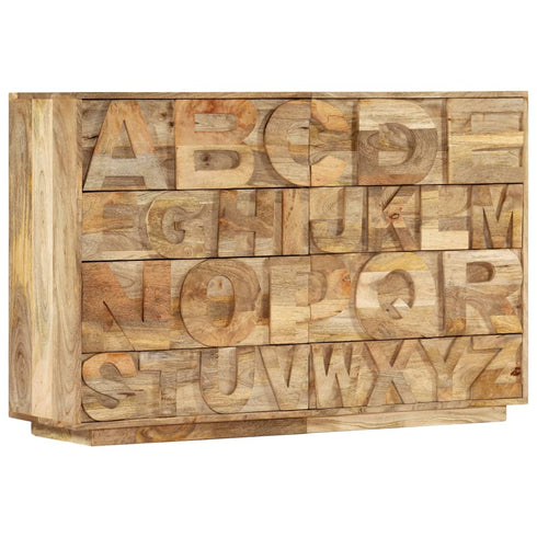 Rustika Rowe - Alphabet Cabinet with 6 Drawers 120x35x79 cm Solid Mango Wood