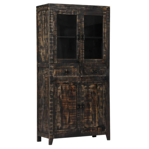 Rustika Rowe - Highboard Black 90x40x180 cm Solid Mango Wood