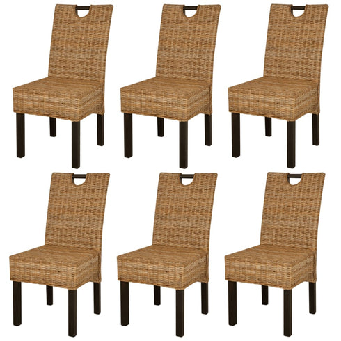 Swen Studio - Dining Chair 6 pcs Kubu Rattan Mango Wood
