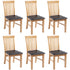 Swen Studio - Dining Chairs 6 pcs Solid Oak Wood and Faux Leather