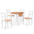 Maison Madeleine - Dining Set 5 Pieces MDF and Rubberwood White