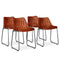 Swen Studio - Dining Chairs 4 pcs Brown Real Leather