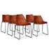 Swen Studio - Dining Chairs 6 pcs Brown Real Leather