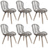 Swen Studio - Dining Chairs 6 pcs Brown Natural Rattan