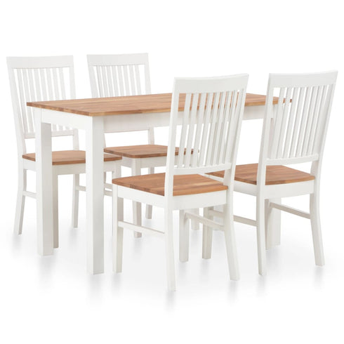 Maison Madeleine - 5 Piece Dining Set Solid Oak Wood
