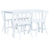 Maison Madeleine - 5 Piece Dining Set Solid Rubber Wood White