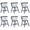 Maison Madeleine - Dining Chairs 6 pcs Black Solid Rubber Wood