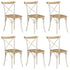 Swen Studio - Cross Chairs 6 pcs White Solid Mango Wood