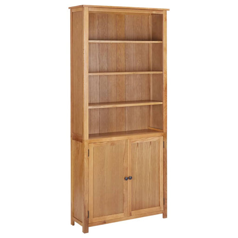 Maison Madeleine - Bookcase with 2 Doors 90x30x200 cm Solid Oak Wood