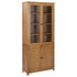 Maison Madeleine - Bookcase with 4 Doors 90x35x200 cm Solid Oak Wood and Glass