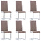 Swen Studio - Cantilever Dining Chairs 6 pcs Brown Fabric